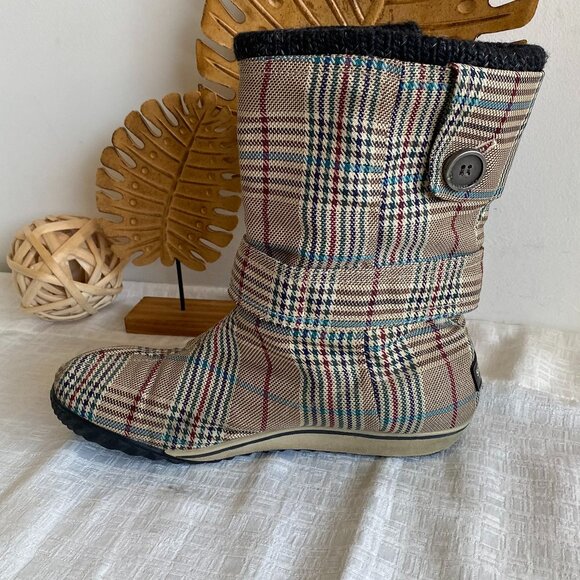 Sorelia Earhart 2011-12 Plaid Mid-Calf Boots Sz 8.5 - Picture 4 of 14